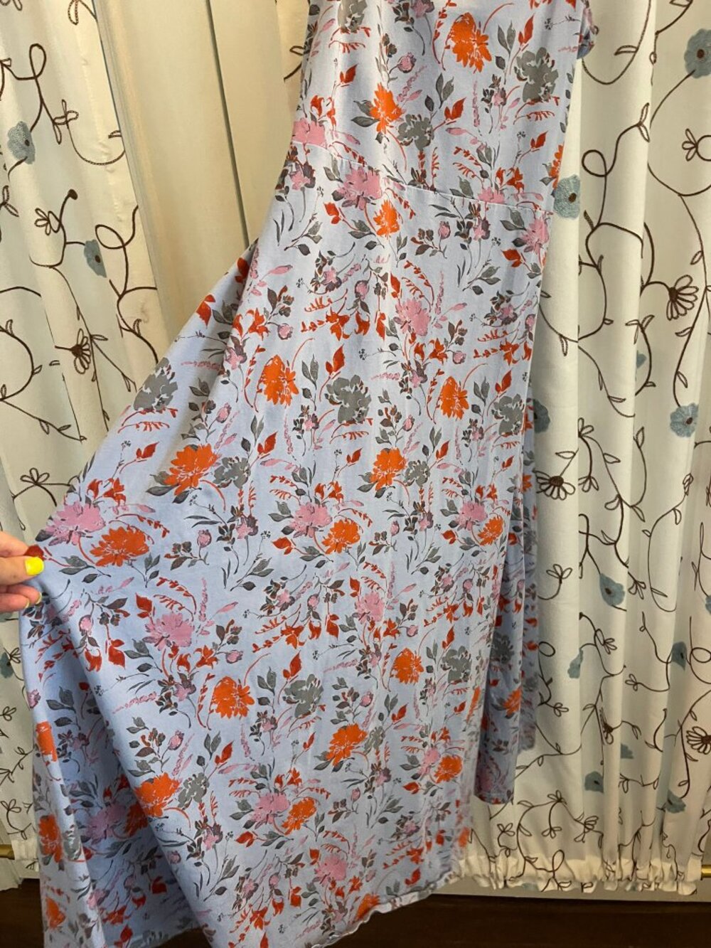 Like New Women's Sz XL Pact Lavender Floral Slip Dress - Picture 7 of 8